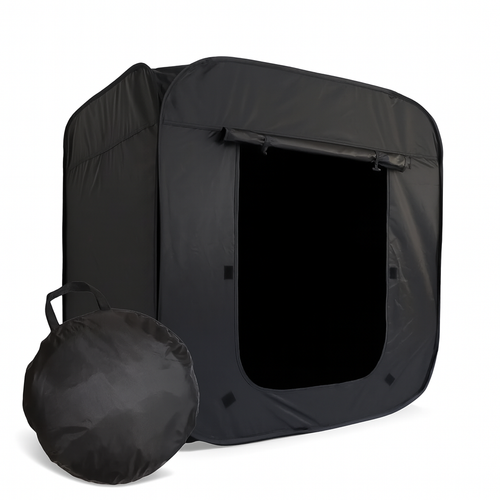 Sensory blackout pop-up tent with its carry bag