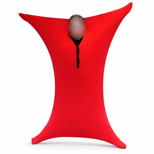 Red sensory body sock made from soft stretchy fabric